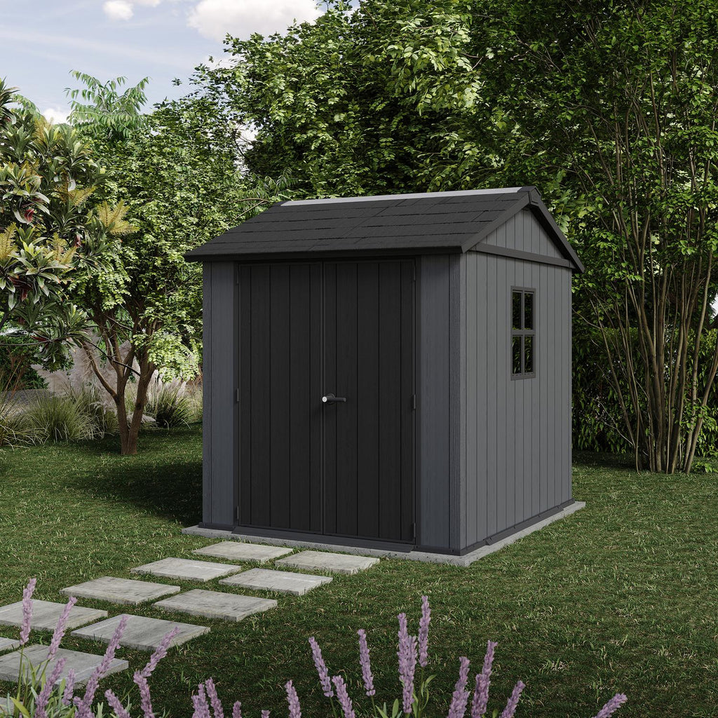 Newton Plus Apex Plastic Shed 7.5 × 7 ft Grey