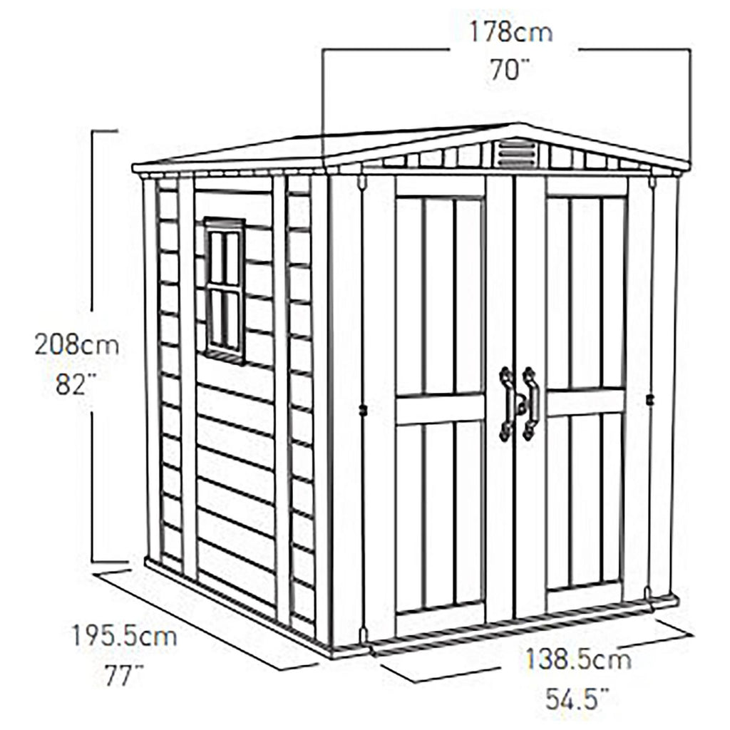 Factor Apex Garden Storage Shed 6 × 6 ft